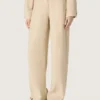 Pantaloni da donna in viscosa beige