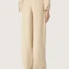 Pantaloni da donna in viscosa beige