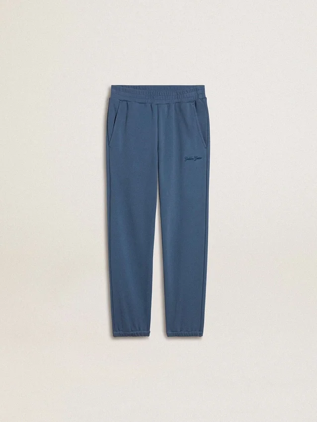 Pantaloni da jogging blu da bambino con ricamo