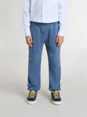 Pantaloni da jogging blu da bambino con ricamo