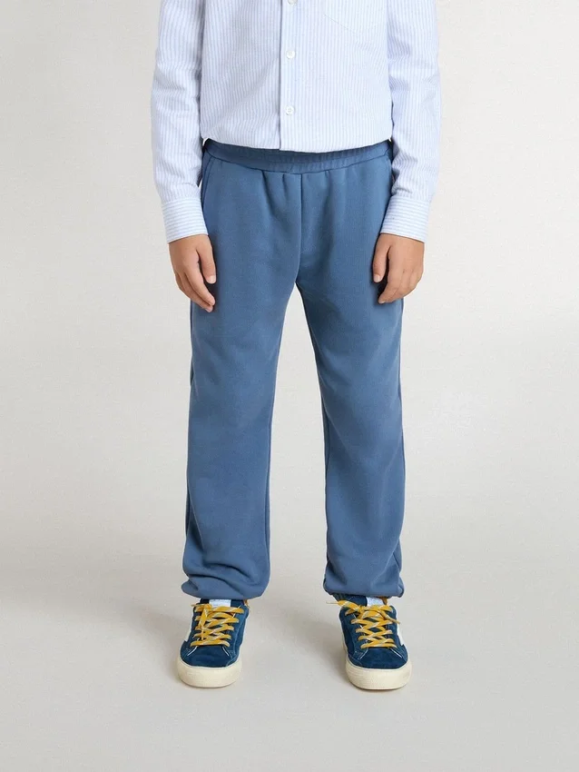 Pantaloni da jogging blu da bambino con ricamo