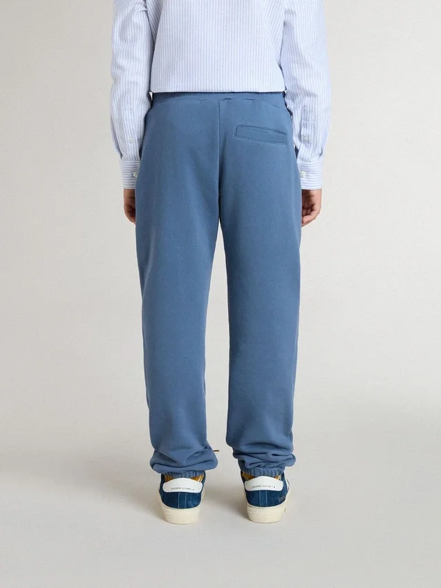 Pantaloni da jogging blu da bambino con ricamo