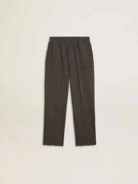 Pantaloni da jogging da bambino verde militare con ricami