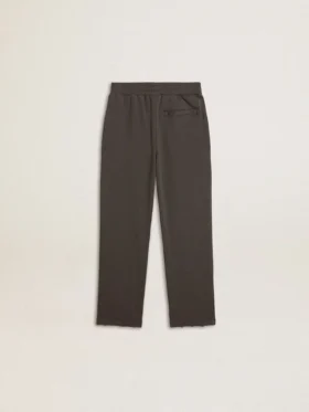 Pantaloni da jogging da bambino verde militare con ricami