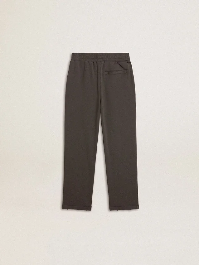 Pantaloni da jogging da bambino verde militare con ricami