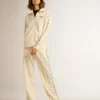 Pantaloni da jogging da donna bianchi con stelle sui lati