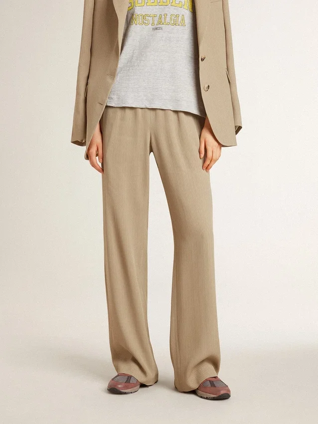 Pantaloni da jogging da donna color travertino