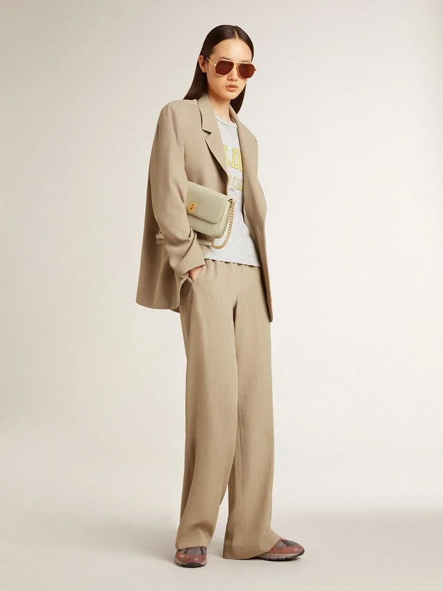 Pantaloni da jogging da donna color travertino