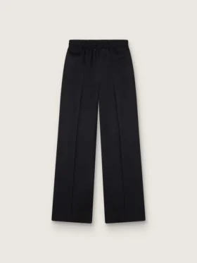 Pantaloni da jogging da donna in lana leggera nera