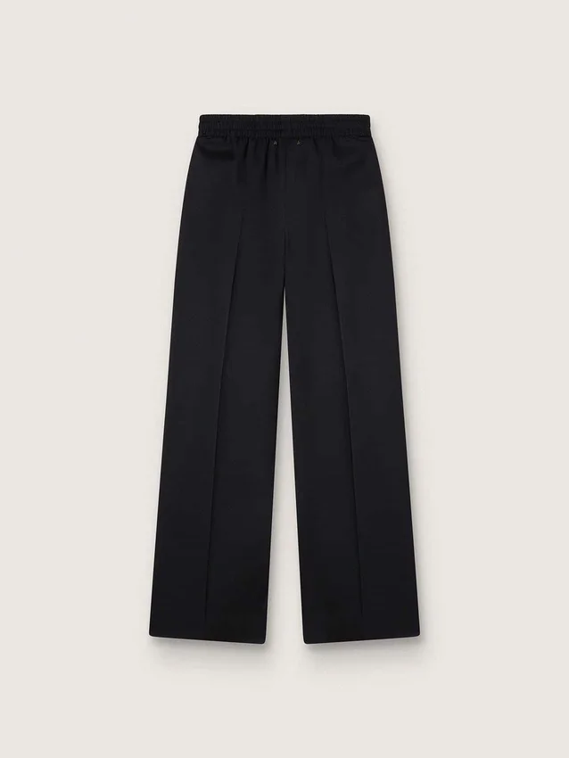 Pantaloni da jogging da donna in lana leggera nera
