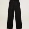 Pantaloni da jogging da donna in lana leggera nera