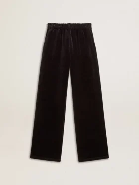 Pantaloni da jogging da donna in misto cotone effetto velluto