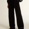 Pantaloni da jogging da donna in misto cotone effetto velluto