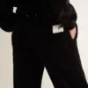 Pantaloni da jogging da donna in misto cotone effetto velluto