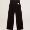 Pantaloni da jogging da donna in misto cotone effetto velluto