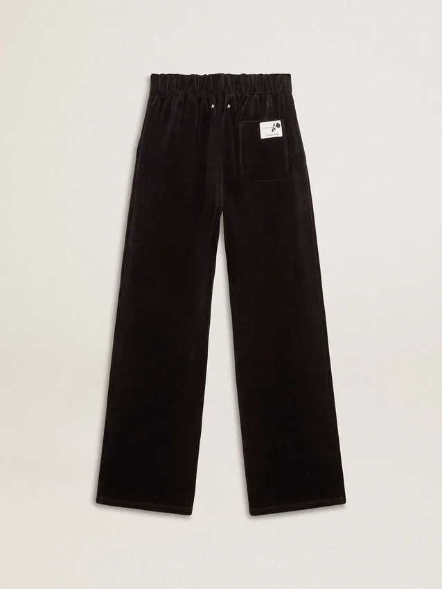 Pantaloni da jogging da donna in misto cotone effetto velluto