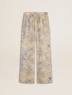 Pantaloni da jogging da donna multicolori con stampa floreale