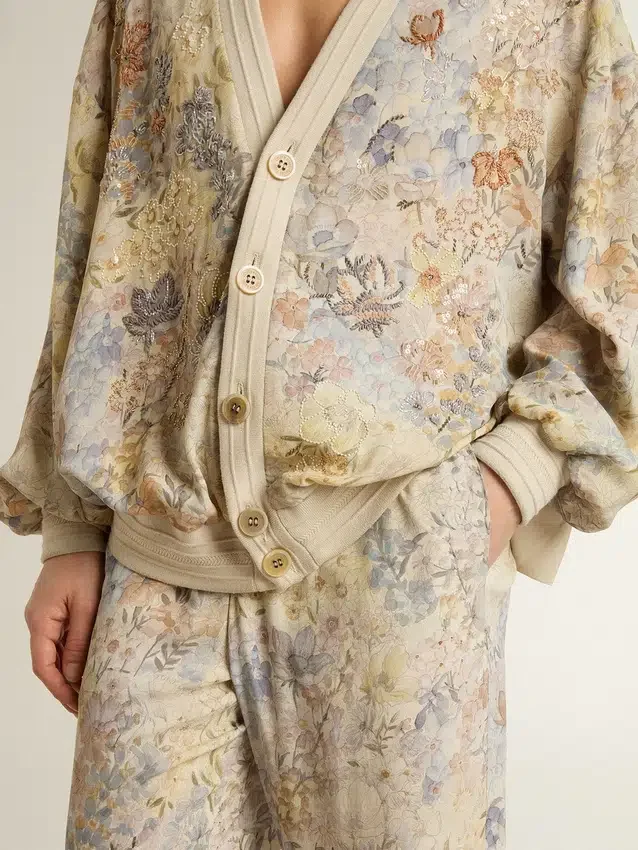 Pantaloni da jogging da donna multicolori con stampa floreale