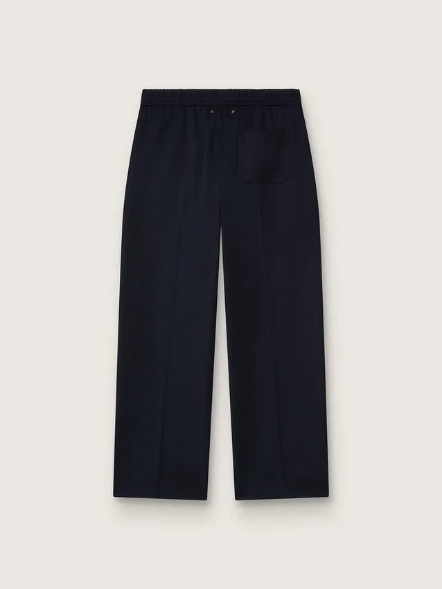 Pantaloni da jogging da uomo in lana blu scuro