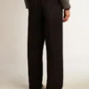 Pantaloni da jogging da uomo in lana blu scuro