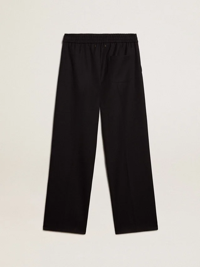 Pantaloni da jogging da uomo in lana blu scuro