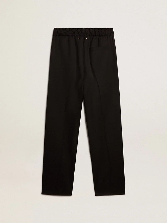 Pantaloni da jogging da uomo in lana nera