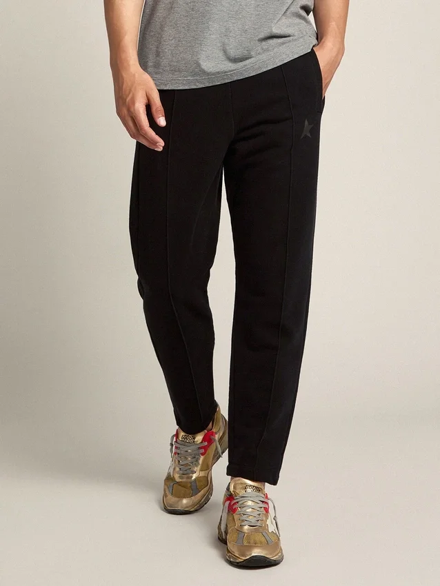 Pantaloni da jogging da uomo neri con stella sul davanti