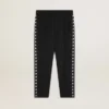 Pantaloni da jogging da uomo neri con stelle bianche sui lati