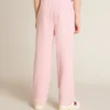 Pantaloni da jogging rosa con stella glitterata sul davanti