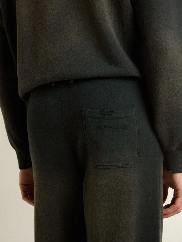 Pantaloni da jogging unisex neri lavati