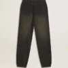 Pantaloni da jogging unisex neri lavati