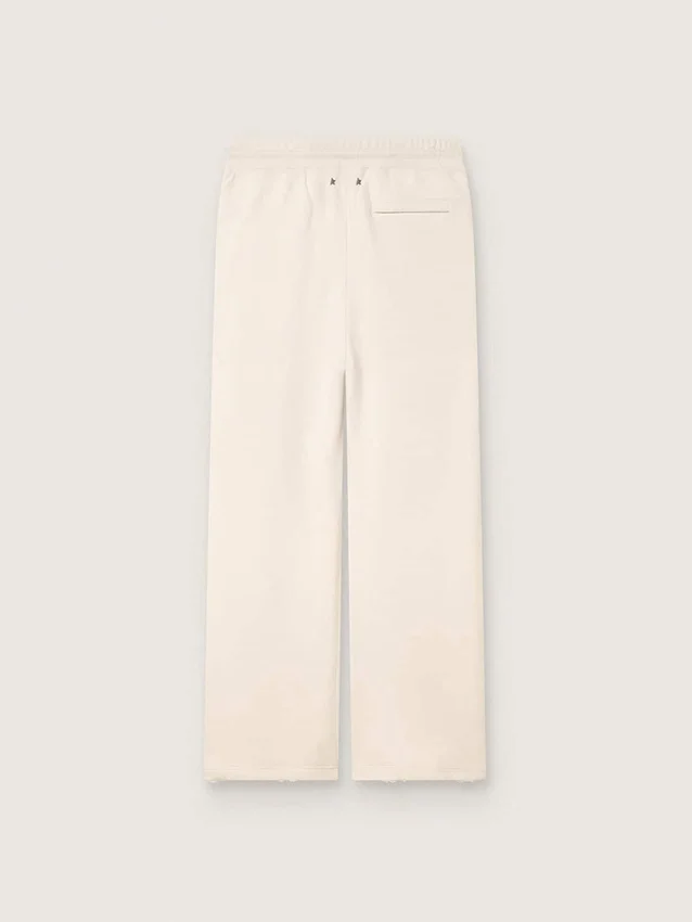Pantaloni da tuta unisex Star in felpa bianca vintage