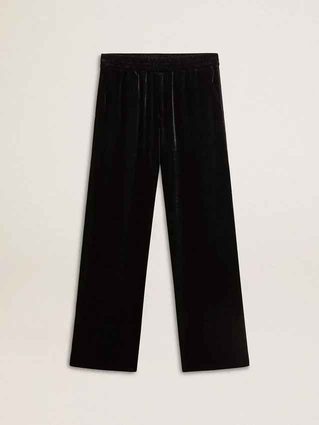 Pantaloni da uomo effetto velluto nero