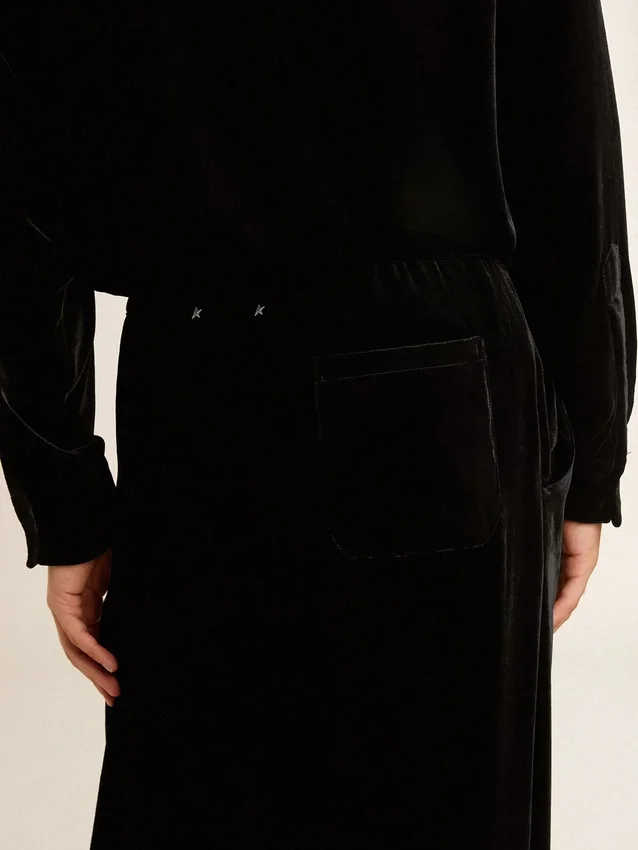 Pantaloni da uomo effetto velluto nero