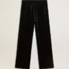 Pantaloni da uomo effetto velluto nero