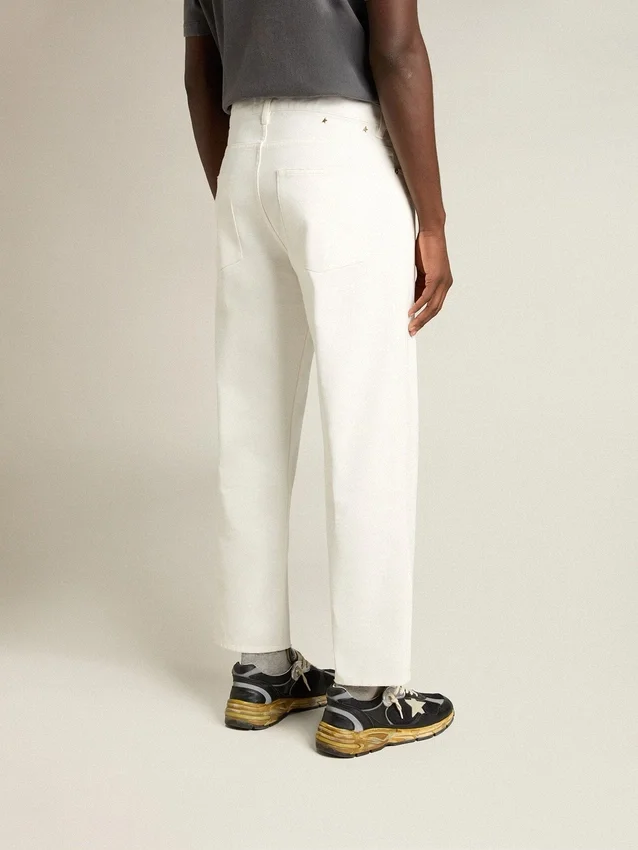 Pantaloni da uomo in denim bianco