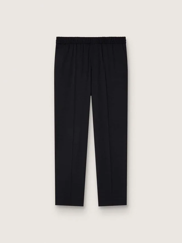 Pantaloni da uomo in gabardina di lana nera