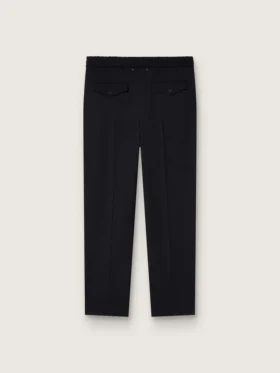 Pantaloni da uomo in gabardina di lana nera