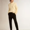 Pantaloni da uomo in gabardina di lana nera