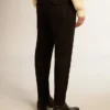 Pantaloni da uomo in gabardina di lana nera