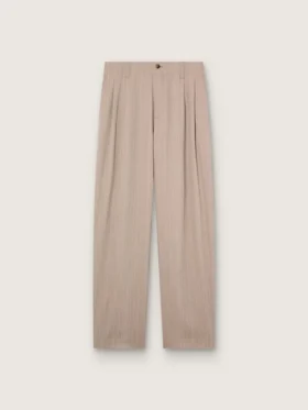 Pantaloni da uomo in misto lana grigio con motivo gessato
