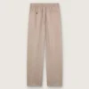 Pantaloni da uomo in misto lana grigio con motivo gessato
