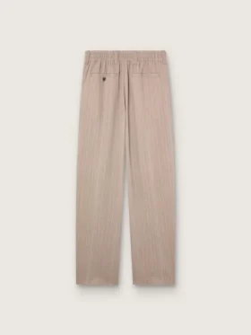 Pantaloni da uomo in misto lana grigio con motivo gessato