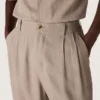 Pantaloni da uomo in misto lana grigio con motivo gessato