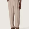 Pantaloni da uomo in misto lana grigio con motivo gessato
