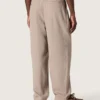 Pantaloni da uomo in misto lana grigio con motivo gessato