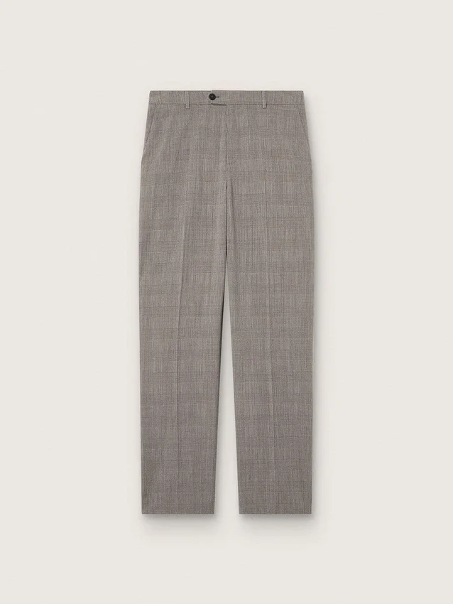 Pantaloni da uomo slim fit con motivo a quadri Prince of Wales grigio