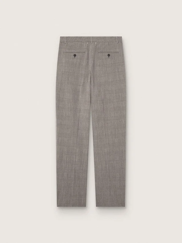 Pantaloni da uomo slim fit con motivo a quadri Prince of Wales grigio