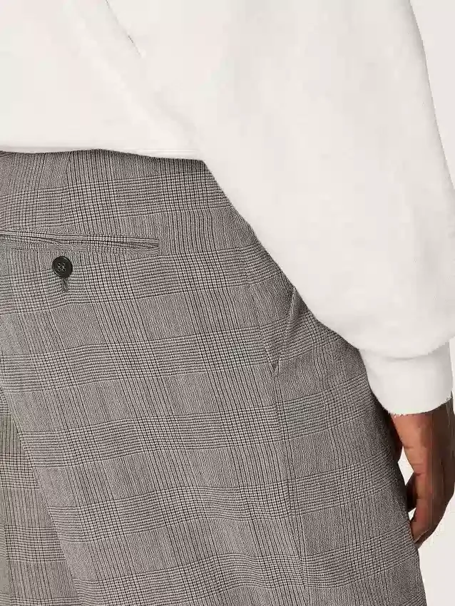 Pantaloni da uomo slim fit con motivo a quadri Prince of Wales grigio