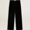 Pantaloni neri effetto velluto